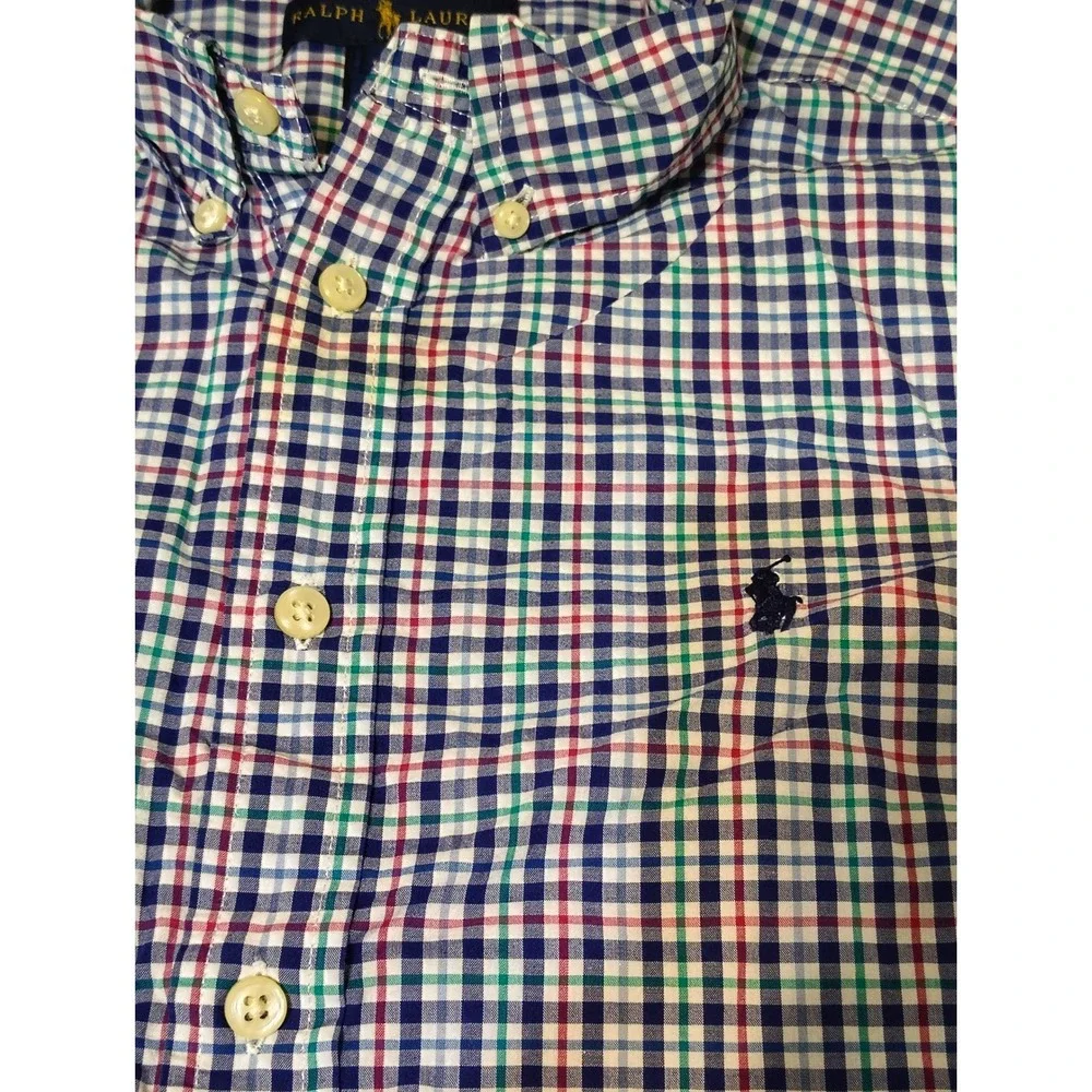 Ralph Lauren Kids Gingham Button Down Shirt‎ Long Sleeve Size L 14-16 12
